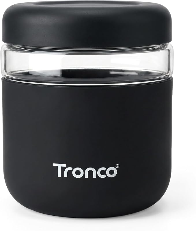 Tronco 32 oz Glass Food Storage & Lunch Bowl Containers with Airtight Lids | Leak & Spill Proof Meal Prep Container with Silicone Sleeve, Microwave & Dishwasher Safe, Soup & Stew, Office Lunch,BPA-Free