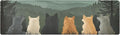 2 in 1 Table Runner Trivet for Hot Pots and Pans Heat Resistant Non Slip Waterproof 39 x 12 Inch Decorative Table Protector for Kitchen Countertop Cute Wolves Back and Green Mountain
