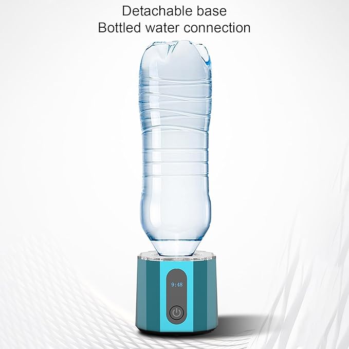 208ml Hydrogen Water Bottle Generator 6000-8000 PPB Portable Hydrogen Water Ionizer Machine with PEM Technology, Hydrogen Rich Water Glass Health Cup Blue