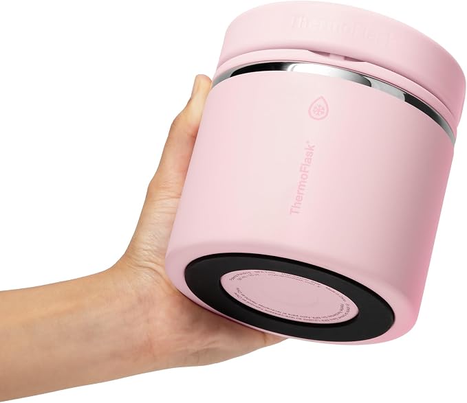 ThermoFlask Insulated Food Jar with Leakproof Lid (20 oz, Blush) - Stainless Steel Food Containers for Hot & Cold Meals, Lunch, Soup & Snacks