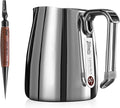 Bincoo Milk Frothing Pitcher,Espresso Milk Frothing Pitcher Stainless Steel 20oz/600ML Coffee Milk Frother Cup with Latte Art Pen