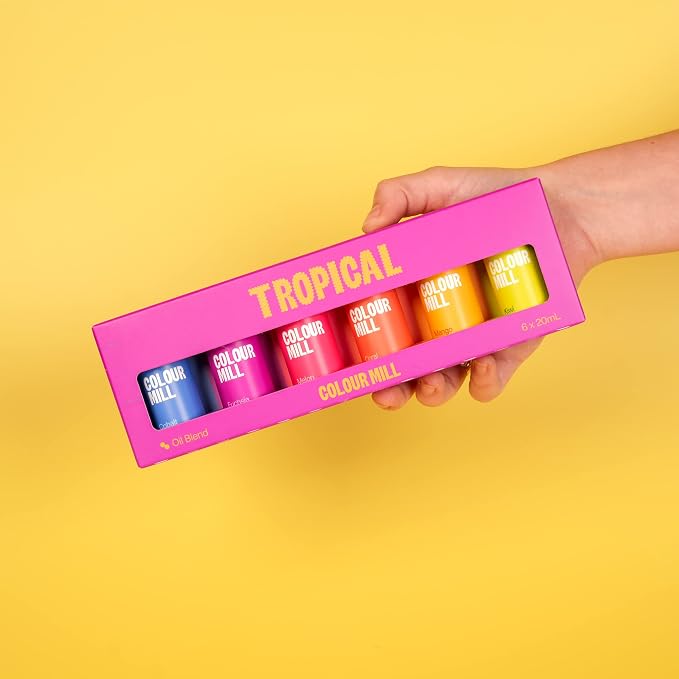 Colour Mill Oil Blend Food Coloring, Tropical Pack - 20 Milliliters Each of 6 Colors: Coral, Cobalt, Fuchsia, Kiwi, Mango and Melon