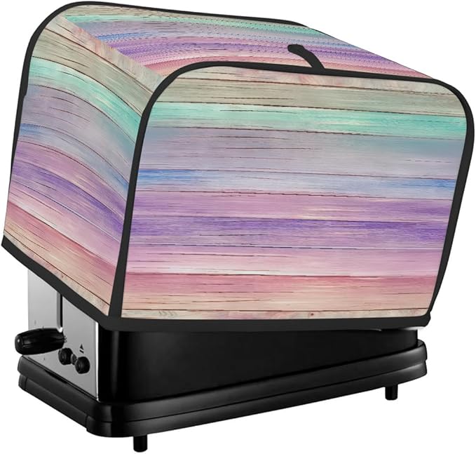 Colorful Wooden Beach 4 Slice Toaster Cover Dust And Fingerprint Bread Maker Cover Bakeware Protector Washable Appliance Covers Kitchen Accessories For Home Kitchen Women Gift