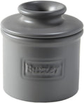 Butter Bell - The Original Butter Bell crock by L Tremain, a Countertop French Ceramic Butter Dish Keeper for Spreadable Butter, Café Matte Collection, Steel Gray