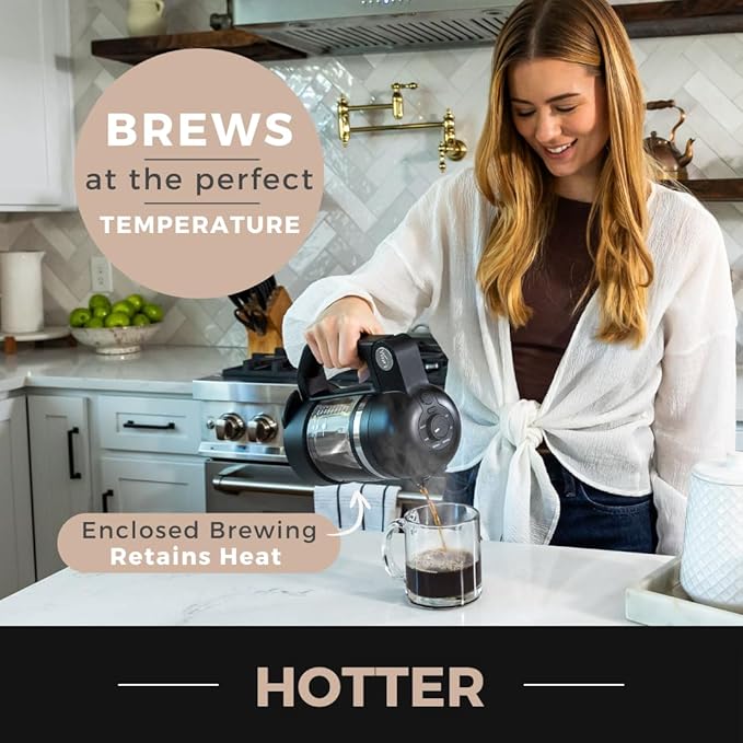 VINCI Micro Café Smallest Single-Serve Glass Coffee Brewer | Compatible with K-Cups, Pods & Ground Coffee | Enclosed & Circle Flow Brewing for Hotter, Richer Flavor | Brews 4oz to 20oz (Off-White)