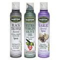 Mantova Spray 100% Extra Virgin Olive Oil Variety Set - Black Truffle | Garlic | 8 Fl. Ounce. (Pack Of 3) - Product Of Italy