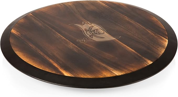 PICNIC TIME NFL Unisex NFL Lazy Susan Serving Tray, Wooden Turntable Round Charcuterie Board, Cheese Serving Platter