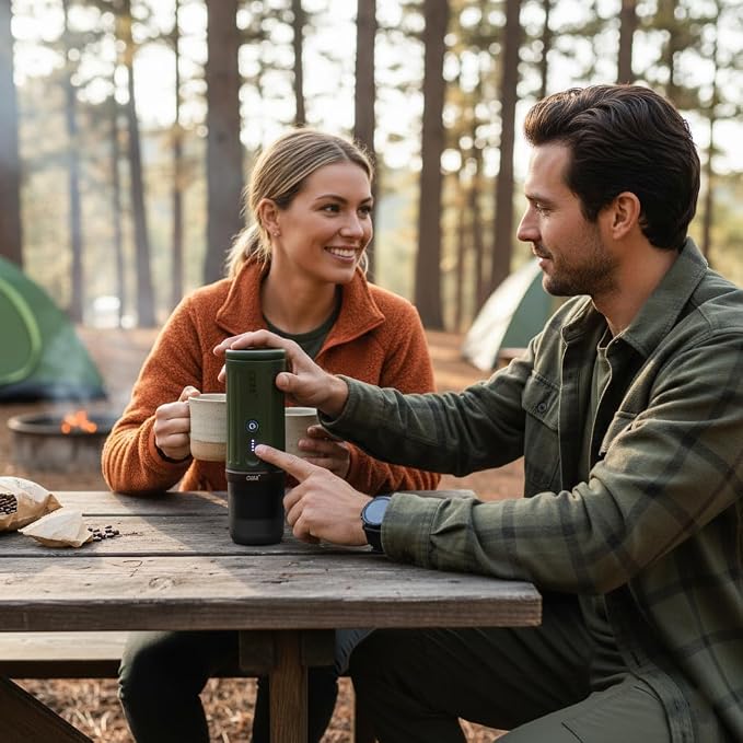 CERA+ PCM03S Portable Espresso Machine 5-8 Cups per Charge, Self-Heating 20 Bar, NS Pods & Ground Coffee, Epresso Electric Travel Coffee Maker for Outing, Working, Camping