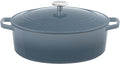 Cuisinart Chef's Classic Enameled Cast Iron Dutch Oven with Lid, Porcelain Enameled Interior, Oven Safe, Induction Compatible, 7-Quart, Oval, Gradient Navy