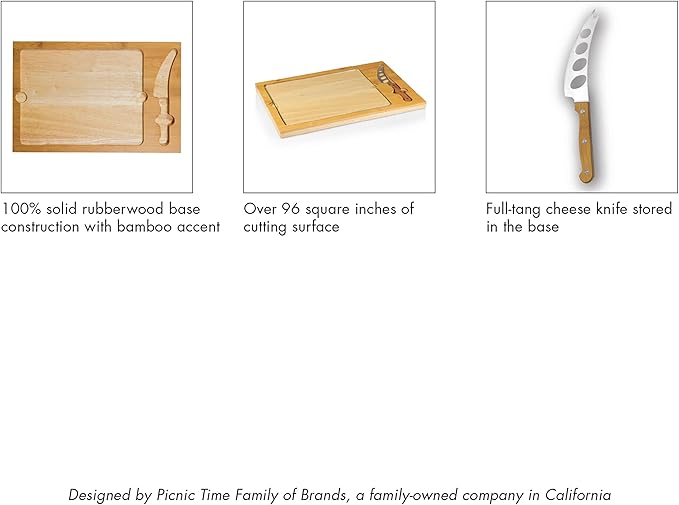 PICNIC TIME NHL unisex-adult NHL Icon Glass Top Cutting Board & Knife Set