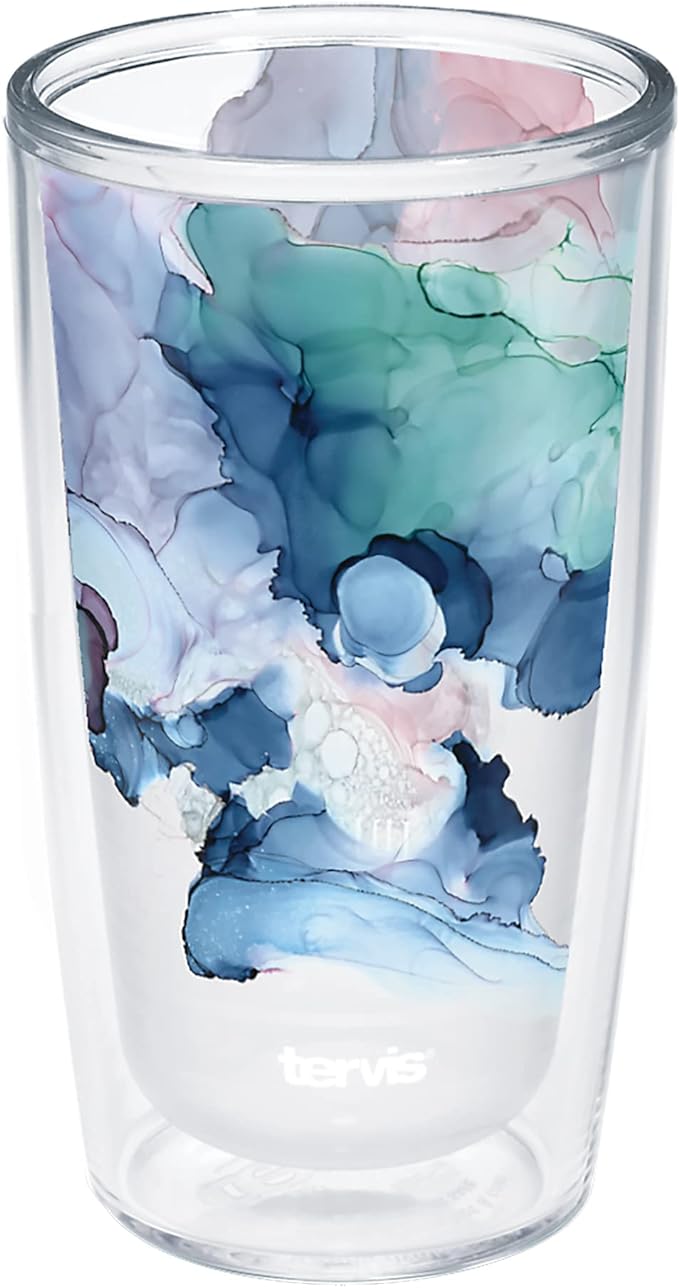 Tervis Made in USA Double Walled Inkreel - Crystal Nature Collection Insulated Tumbler Cup Keeps Drinks Cold & Hot, 16oz, Arctic Berry