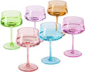 comfit Colored Martini Glasses Set of 6, 13 oz large Coupe Glass, Premium Crystal Cocktail Glasses, Martini Glasses,Champagne Glasses, Handblown Drinkware Set-Wedding,Birthday Gifts