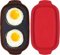 Quick-Heat Microwave Egg Cooker|Poacher|fryer, Multi-use Maker for 2 Eggs for Breakfast Sandwiches, Dishwasher-Safe Portable for Home,Travel,Gifts (Red)