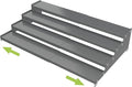 Jojocross Expandable 4-Tier Step Spice Rack Organizer for Kitchen Cabinet Modern Design and Non Skid Space Saving Storage Shelf for Countertop Cabinets Pantry (1Pack/Gun-Grey)