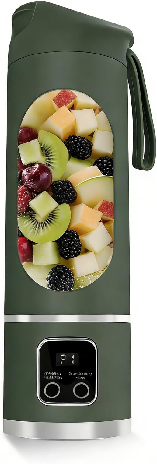 Lilogi Portable Blender, 500ML Blenders for Smoothies with LED Display | 12-Blade USB-C Rechargeable Blender，Travel Blender Cup for any kitchen，office，outdoor，travel，gym or sports