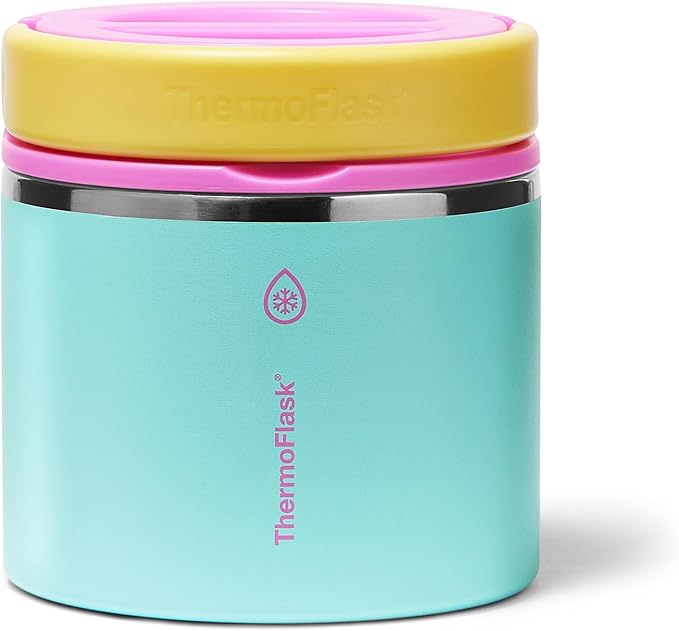 ThermoFlask Insulated Food Jar with Leakproof Lid (20 oz, Tropical Sunset) - Stainless Steel Food Containers for Hot & Cold Meals, Lunch, Soup & Snacks