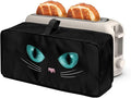 Black Cover for 2 Slice Slim Toaster Cat Face Toaster Cover 2 Slice Long Slot, Heat Resistant Lightweight Small Appliance Covers, Easy to Clean Bread Machine Protector