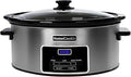 8-Quart Digital Programmable Slow Cooker with Timer - Small Kitchen Appliance for Family Dinners - Serves 10+ People - Heat Settings: Keep Warm, Low and High