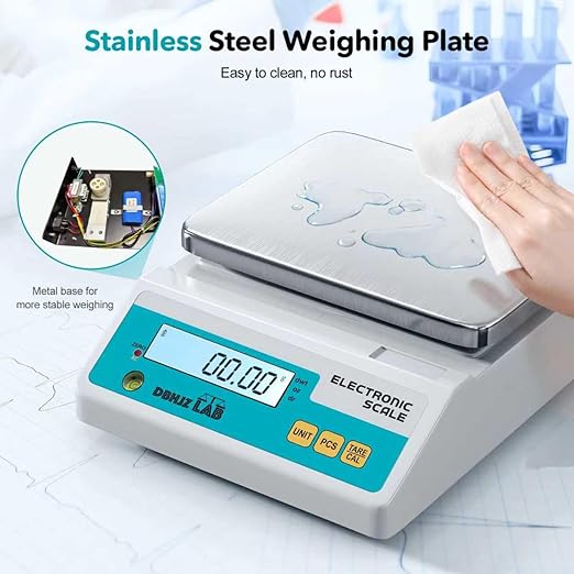 Lab Scale 5000g x 0.01g High Precision Electronic Analytical Balance g/lb/oz/dw/ct/dr Laboratory Scientific Scale with Calibration Weight Dual Power Supply Jewelry Scale