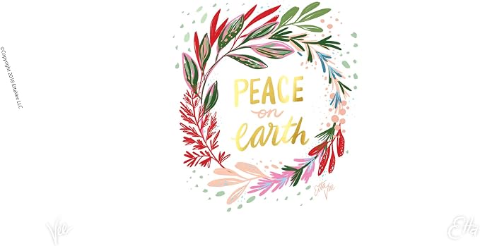 Tervis EttaVee Christmas Holiday Peace On Earth Made in USA Double Walled Insulated Tumbler Travel Cup Keeps Drinks Cold & Hot, 24oz, Peace