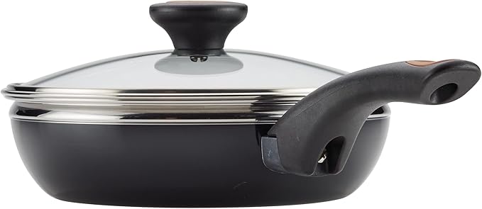 Farberware Glide Copper Ceramic Nonstick Covered Egg Poacher, 8-Inch, Black - 10654