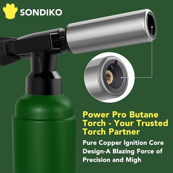 Sondiko Big Butane Torch Lighter, Soldering Torch with Monster Footprint Shaped Base, Adjustable Flame, Safety Lock, Butane Not Included
