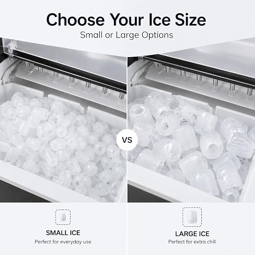 Portable Ice Maker Countertop – Fast Ice in 6 Mins, Compact Ice Machine for Home, Kitchen & RV, Self-Serve Ice Maker with Scoop for Parties & Daily Use