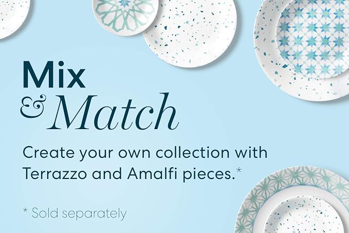 Corelle 18-Piece Service for 6, Chip Resistant Dinnerware Set, Amalfi Verde