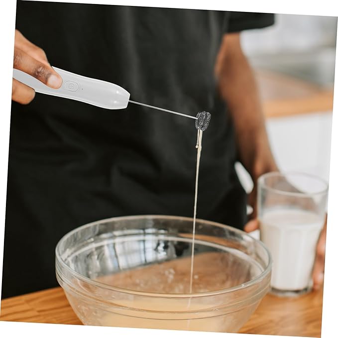 ULTECHNOVO Latte Art Electric Frother Handheld Milk Whisk Portable Egg Blender Multi-speed Drink Mixer Practical Kitchen Accessory