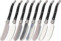 Stainless Steel Cheese Spreader Knives Set Wide Blade Dessert With Black Plastic Handles Multipurpose Butter Flatware Set(8pcs)