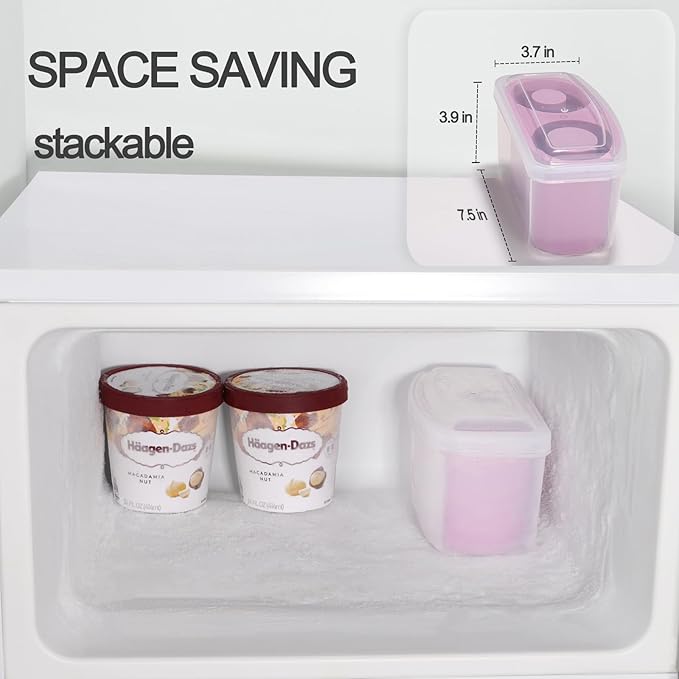 2 Packs Ice Mold for Stanley Cup, Silicone Ice Cube Tray for Stanley Cup 30oz-40oz, Tumbler Ice Mold with Lid and Bin, Easy Release Cylinder Ice Cube Mold, Lilac