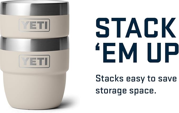 YETI Rambler 4 oz Stackable Cup, Stainless Steel, Vacuum Insulated Espresso/Coffee Cup, 2 Pack