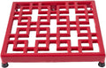 JOGREFUL Cast Iron Trivet Mats, Kitchen Pot Holders to Portect Table/Countertops, Heat Resistant Mats for Teapot/Hot Dishers/Plates, Vintage Mats with Weighted-Base, Grid Red