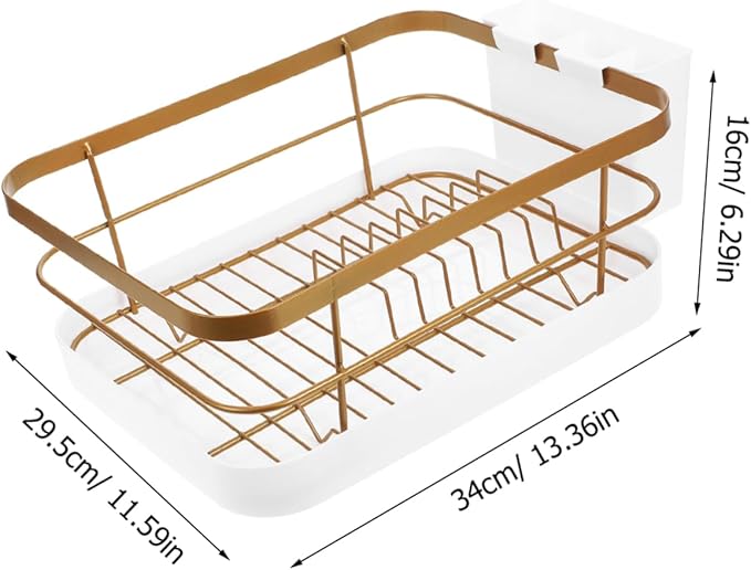 OUNONA 1set Large Capacity Kitchen Dish Rack Over Sink Drying Stand Counter Dish Organizer Drying Rack Cutlery Holder