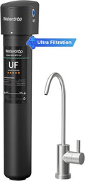 Waterdrop 17UB-UF 0.01 μm Ultra Filtration Under Sink Water Filter System, 3 Years, Reduces Lead, Chlorine, Bad Taste & Odor, with Dedicated Brushed Nickel Faucet