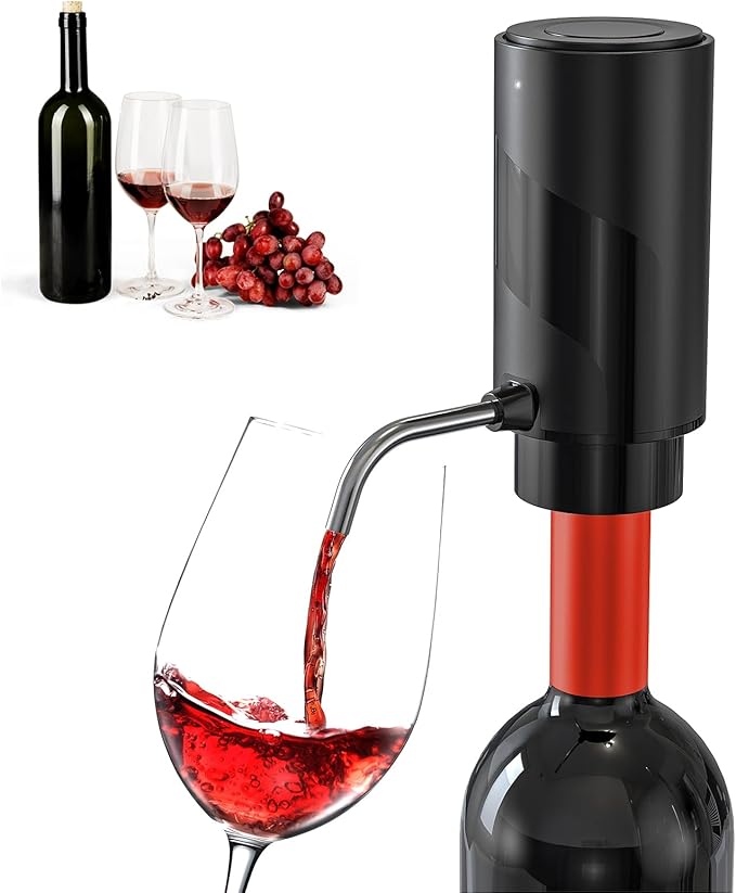 BLUBYEES Electric Wine Aerator Pourer with USB Rechargeable, Automatic Wine Bottle Dispenser Machine and Multi-Smart Wine Decanter, Perfect Wine Gifts for Wine Lovers