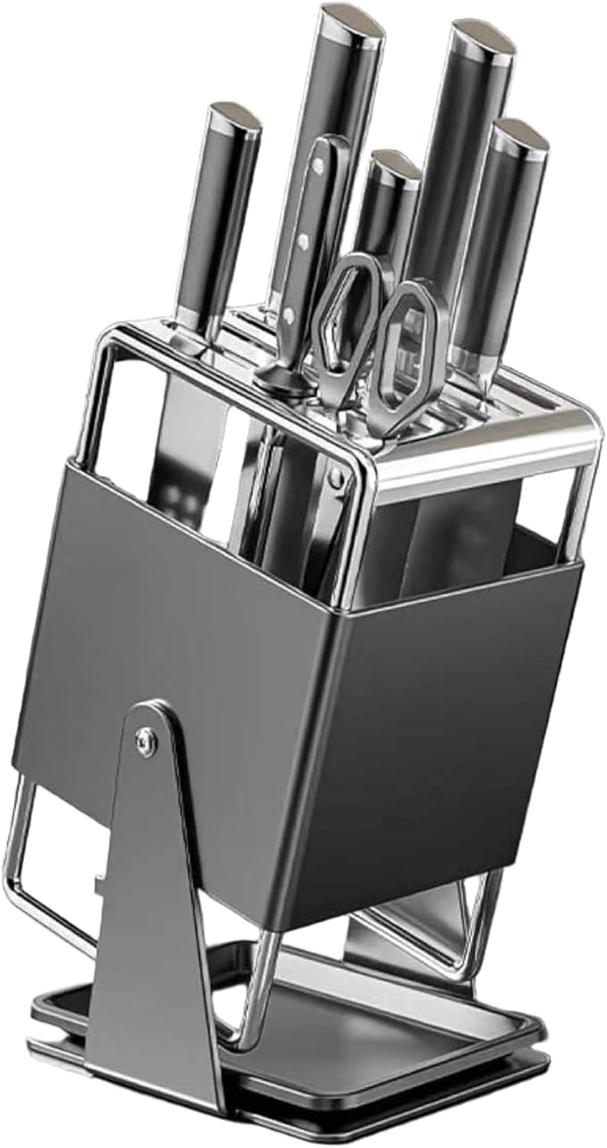 Universal knife rack - Stainless steel kitchen knife rack, suitable for storing kitchen knives, a kitchen storage wonder that is easy to clean. (Grey1)