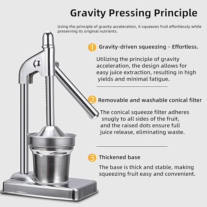 Cast Iron Juicer Hand Press, Cast Iron Manual Juicer,2025 New Stainless Manual Casts Iron Juicer, Heavy Duty Countertop Lime Citrus Crush Machine, Home, Kitchen, Bar