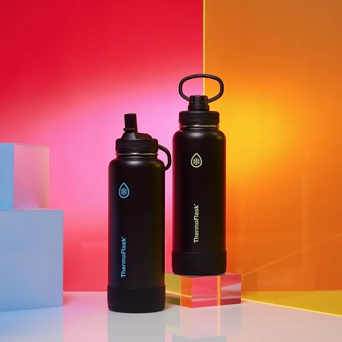 ThermoFlask Insulated Water Bottle with Spout Lid (32 oz, Shadow Glow) - Leakproof, Stainless Steel Water Bottle for Cold & Hot Drinks, Travel & Daily Hydration