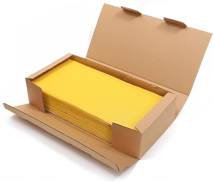 30PCS Beeswax Sheets Foundation Sheets 16-1/2 x 8-1/3 inch for Beehives Frames, Beeswax Sheets for Beekeeping,Candles Making, Hives (42cm x 21cm)