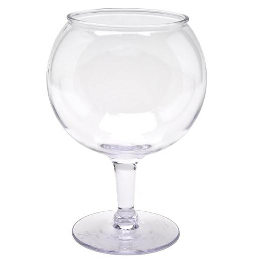 G.E.T. SW-1550-CL Shatterproof Heavy-Duty Plastic Jumbo Margarita Beer Schooner, 53 Ounce, Clear (Set of 12)