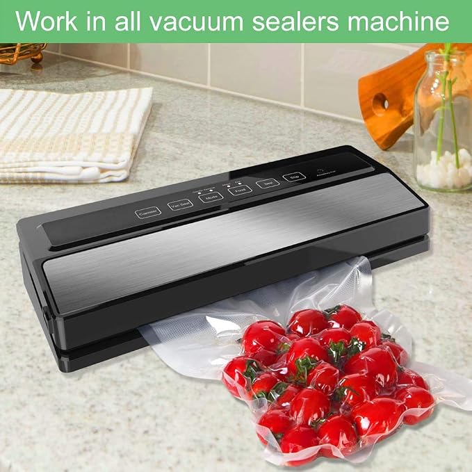 O2frepak 400 Quart Size 8" x 12" Vacuum Sealer Bags with BPA Free and Puncture Prevention,Vacuum Seal Freezer Bags,Great for Sous Vide Vaccume Sealer PreCut Bags
