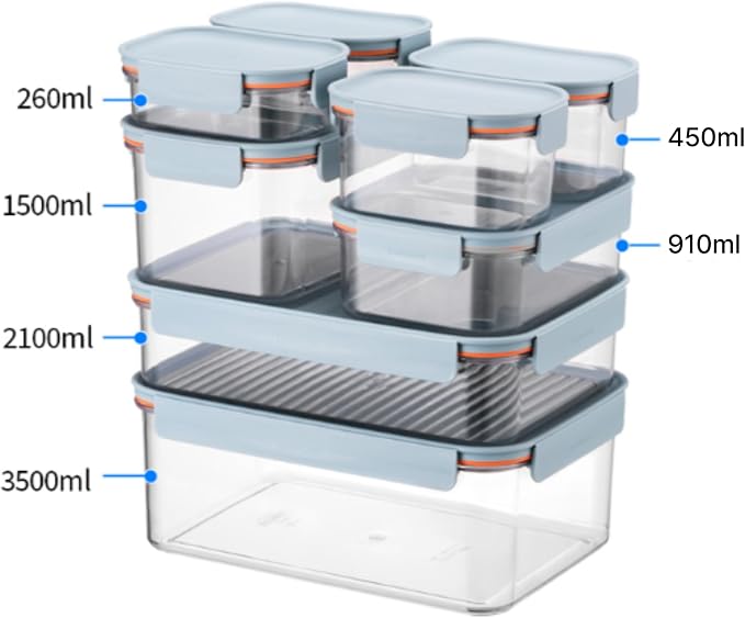 LocknLock Tritan Plastic Bisfree Modular Plus Food Storage Container Set, 4 set (2 containers & 2 Lids)- Mint