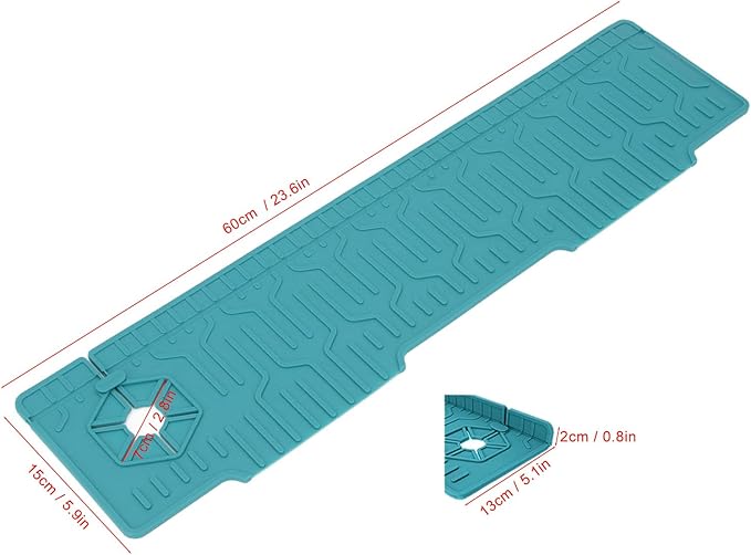 Kitchen Sink Splash Guard, Double Sided Faucet Mat for Kitchen Sink, Silicone Faucet Handle Drip Catcher Tray Mat Silicone Sink Mat, Sink Splash Guard Mat with Adjustable Hole