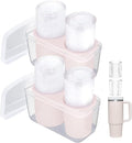 2 Packs Ice Mold for Stanley Cup, Silicone Ice Cube Tray for Stanley Cup 30oz-40oz, Tumbler Ice Mold with Lid and Bin, Easy Release Cylinder Ice Cube Mold, Rose Quartz