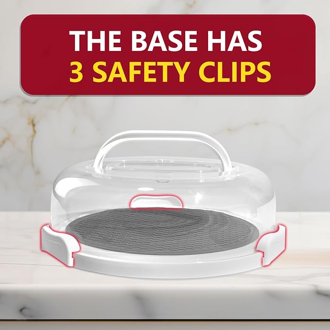 2 Pack Pie Carrier with Lids and Handles, Loadable Cupcake or Pizza Storage Containers, Includes Insulated Bags and Insulated Non-Slip Pads, Perfect for Transportation (Red)