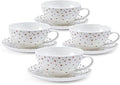 Mikasa Millie Gold Metallic Set of 4 Tea Cups and Saucers, 8 Ounce