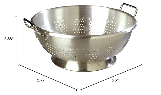 Carlisle FoodService Products 60279 Dura-Ware Standard Weight Commercial Colander, 11 Quart (Pack of 6)