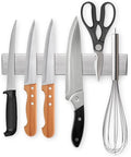 Ninonly 10 Inch Magnetic Knife Strip, Premium Stainless Steel Wall Mounted Kitchen Knives Bar,Space-Saving Powerful No Drilling Magnetic Knife Rack for Home Kitchen Utensil Holder & Tool Holder