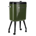 Tall Trash Can with Wheels, 15L Large Capacity Narrow Garbage Can with Elevated Legs, Trash Bin for Kitchen Bathroom Living Room Office (Green)
